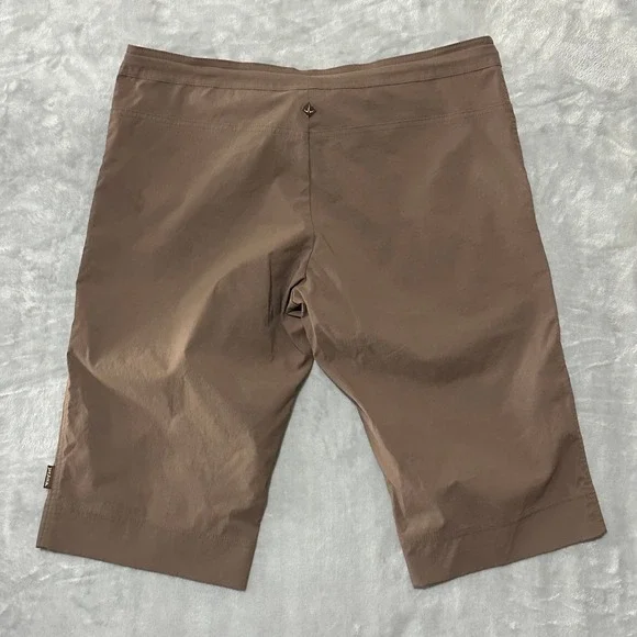 Prana Women's Size M Tan Capri Hiking Outdoor Athletic Shorts Drawstring Pockets - Picture 2 of 8